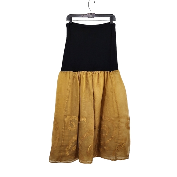 Blue Fish Women's 100% Silk Colorblock Tube Midi Dress - Picture 5 of 9